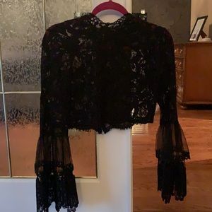 Black lace crop blouse  (Zimmerman replica) size small